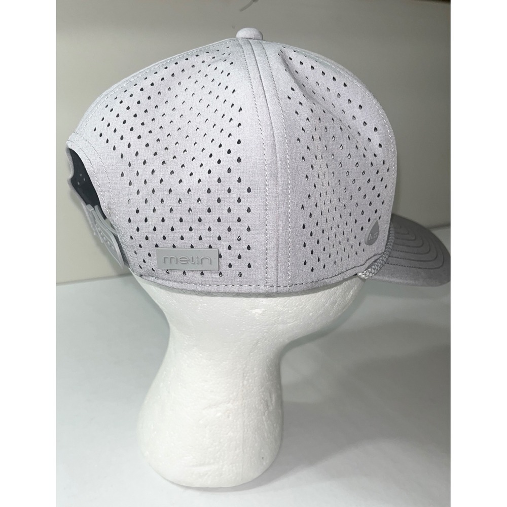 Melin Odyssey Hydro Hat Gray Rope Bulls Icon Snapback Perforated Performance Cap - Picture 5 of 7